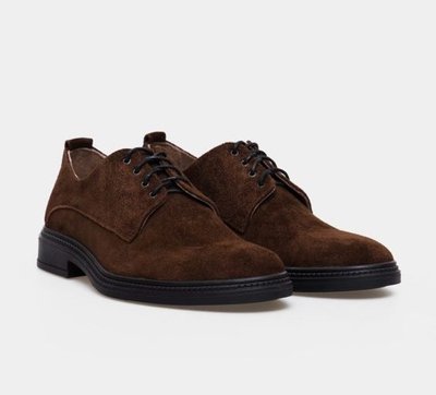 Brown Suede Derby Shoes - EU 41