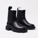 Black Leather Women's Chelsea Boots - Wool EU 36