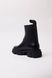 Black Leather Women's Chelsea Boots - Wool EU 37